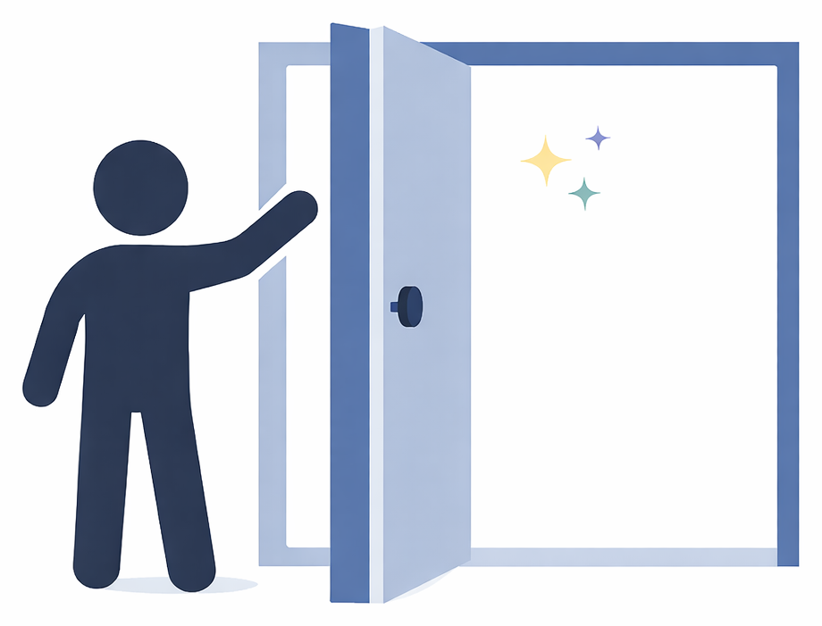 Open the door illustration